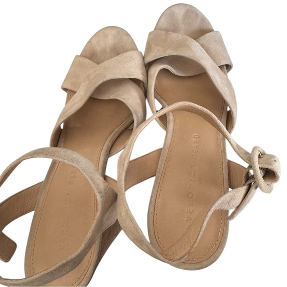 Veronica Beard Lucille Cork Suede Platform Sandals - Picture 4 of 9